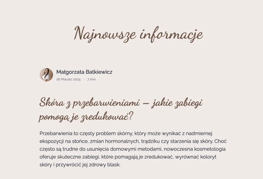 Zwierciadło Urody — news / blog section