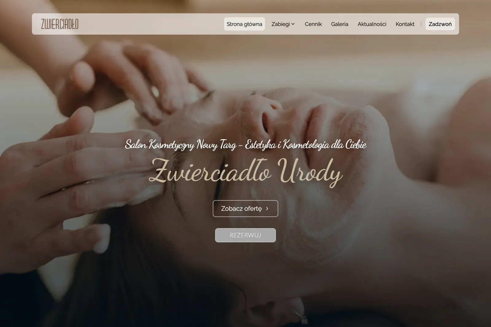 Website for the Zwierciadło Urody beauty salon — a blackpixel project